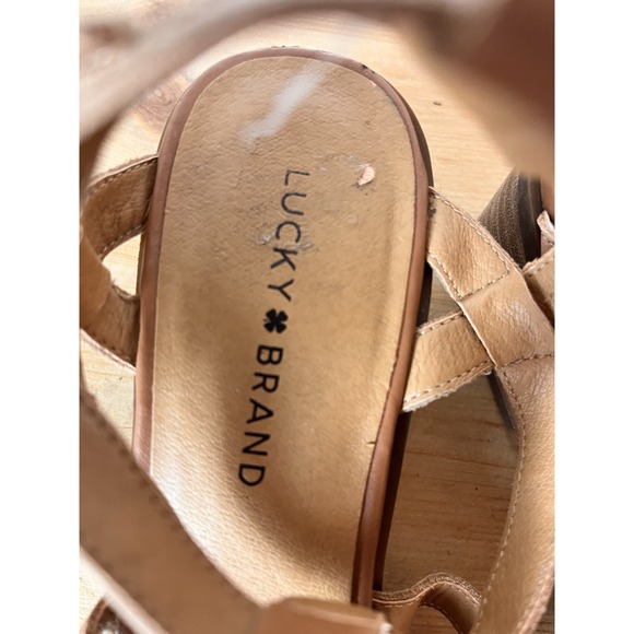 Lucky Brand Payton Sandal Size 10 Brown Strappy Low Heel Leather - Picture 3 of 5